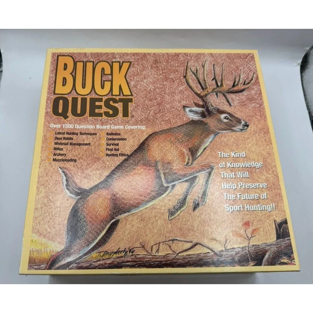 Vintage 1994 - Buck Quest - Hunting Question Board Game Hunting Skills